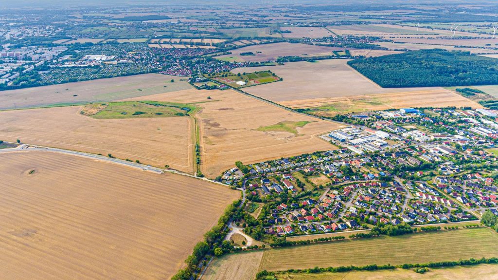 Luftbild Gemeinde Elmenhorst Lichtenhagen mit Bildungs- und Kulturcampus