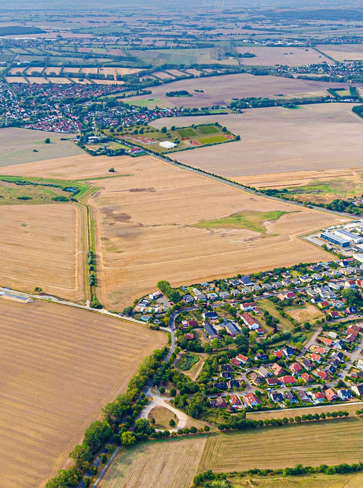 Luftbild Gemeinde Elmenhorst Lichtenhagen mit Bildungs- und Kulturcampus